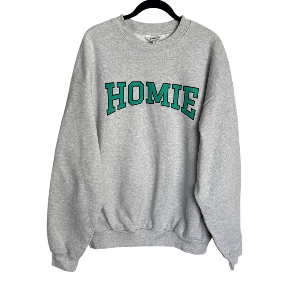 GRLFRND HOMIE Heather Gray Sweatshirt size XL X-Large - Picture 2 of 5